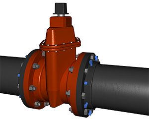 Series 1000 E-Z Flange Adapter on Ductile Iron Pipe