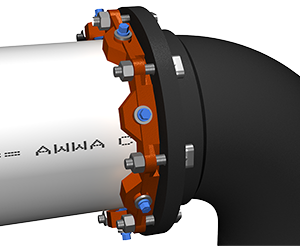 Series 2000PV MEGALUG Restraining a Mechanical Joint on AWWA PVC Pipe